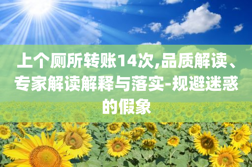 上個廁所轉(zhuǎn)賬14次,品質(zhì)解讀、專家解讀解釋與落實-規(guī)避迷惑的假象