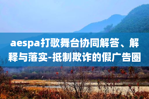 aespa打歌舞臺協(xié)同解答、解釋與落實(shí)-抵制欺詐的假廣告圈