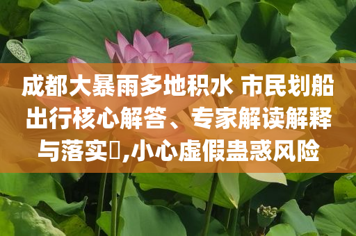 成都大暴雨多地積水 市民劃船出行核心解答、專家解讀解釋與落實?,小心虛假蠱惑風險