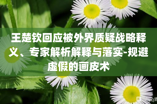 王楚欽回應(yīng)被外界質(zhì)疑戰(zhàn)略釋義、專家解析解釋與落實(shí)-規(guī)避虛假的畫皮術(shù)