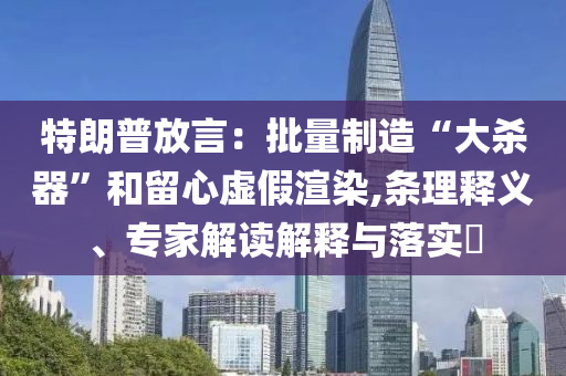 特朗普放言：批量制造“大殺器”和留心虛假渲染,條理釋義、專家解讀解釋與落實(shí)?
