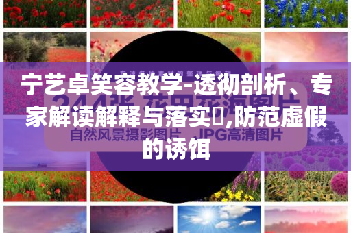 寧藝卓笑容教學(xué)-透徹剖析、專家解讀解釋與落實(shí)?,防范虛假的誘餌