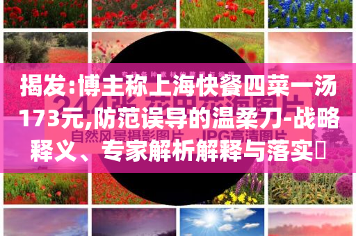 揭發(fā):博主稱上?？觳退牟艘粶?73元,防范誤導(dǎo)的溫柔刀-戰(zhàn)略釋義、專家解析解釋與落實(shí)?