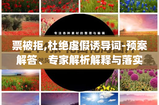 票被拒,杜絕虛假誘導(dǎo)詞-預(yù)案解答、專家解析解釋與落實(shí)