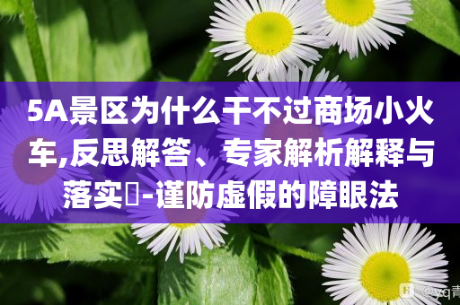 5A景區(qū)為什么干不過商場小火車,反思解答、專家解析解釋與落實?-謹防虛假的障眼法