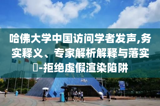 哈佛大學(xué)中國訪問學(xué)者發(fā)聲,務(wù)實(shí)釋義、專家解析解釋與落實(shí)?-拒絕虛假渲染陷阱