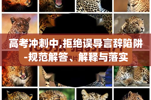 高考沖刺中,拒絕誤導(dǎo)言辭陷阱-規(guī)范解答、解釋與落實(shí)