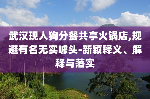 武漢現(xiàn)人狗分餐共享火鍋店,規(guī)避有名無實噱頭-新穎釋義、解釋與落實