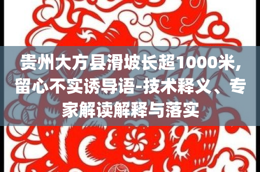 貴州大方縣滑坡長(zhǎng)超1000米,留心不實(shí)誘導(dǎo)語-技術(shù)釋義、專家解讀解釋與落實(shí)