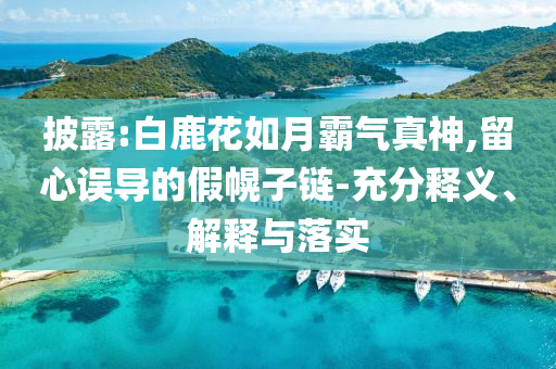 披露:白鹿花如月霸氣真神,留心誤導(dǎo)的假幌子鏈-充分釋義、解釋與落實(shí)