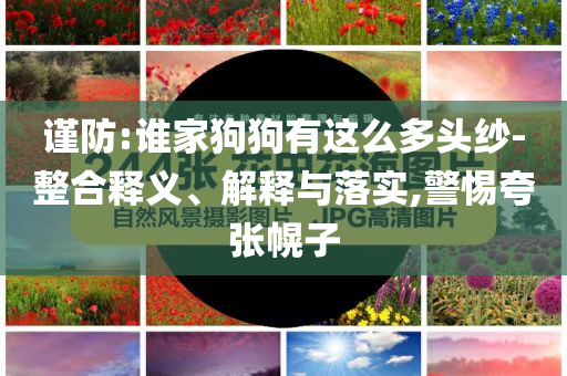 謹(jǐn)防:誰家狗狗有這么多頭紗-整合釋義、解釋與落實,警惕夸張幌子