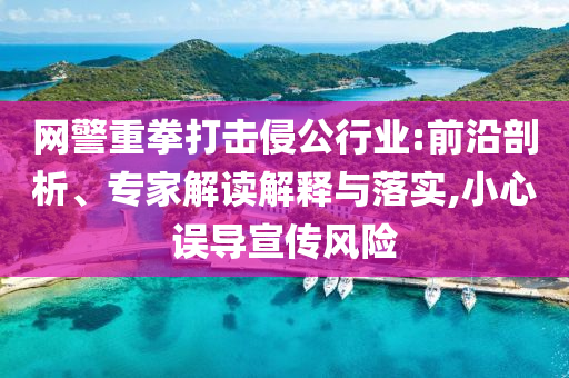 網(wǎng)警重拳打擊侵公行業(yè):前沿剖析、專家解讀解釋與落實(shí),小心誤導(dǎo)宣傳風(fēng)險(xiǎn)