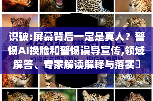 識(shí)破:屏幕背后一定是真人？警惕AI換臉和警惕誤導(dǎo)宣傳,領(lǐng)域解答、專家解讀解釋與落實(shí)?