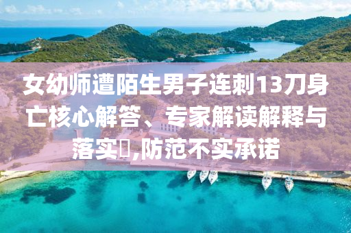 女幼師遭陌生男子連刺13刀身亡核心解答、專家解讀解釋與落實?,防范不實承諾