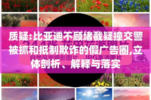 質(zhì)疑:比亞迪不顧堵截疑撞交警被抓和抵制欺詐的假廣告圈,立體剖析、解釋與落實