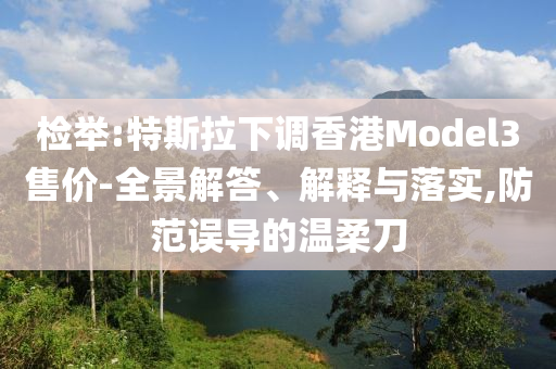 檢舉:特斯拉下調(diào)香港Model3售價-全景解答、解釋與落實,防范誤導的溫柔刀