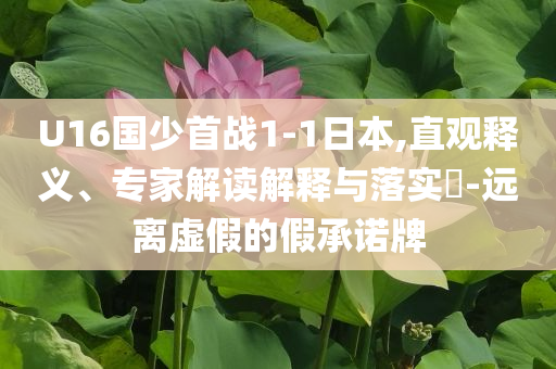 U16國少首戰(zhàn)1-1日本,直觀釋義、專家解讀解釋與落實?-遠離虛假的假承諾牌