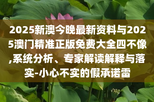 2025新澳今晚最新資料與2025澳門(mén)精準(zhǔn)正版免費(fèi)大全四不像,系統(tǒng)分析、專(zhuān)家解讀解釋與落實(shí)-小心不實(shí)的假承諾雷