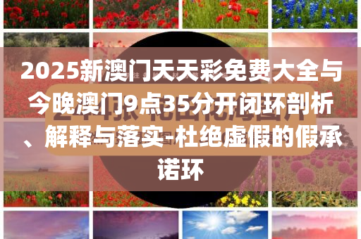 2025新澳門天天彩免費大全與今晚澳門9點35分開閉環(huán)剖析、解釋與落實-杜絕虛假的假承諾環(huán)
