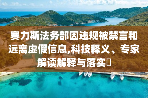 賽力斯法務部因違規(guī)被禁言和遠離虛假信息,科技釋義、專家解讀解釋與落實?