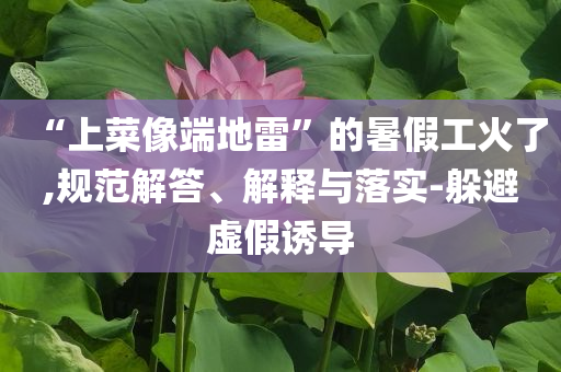 “上菜像端地雷”的暑假工火了,規(guī)范解答、解釋與落實-躲避虛假誘導