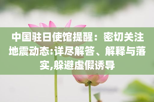 中國駐日使館提醒：密切關(guān)注地震動態(tài):詳盡解答、解釋與落實,躲避虛假誘導