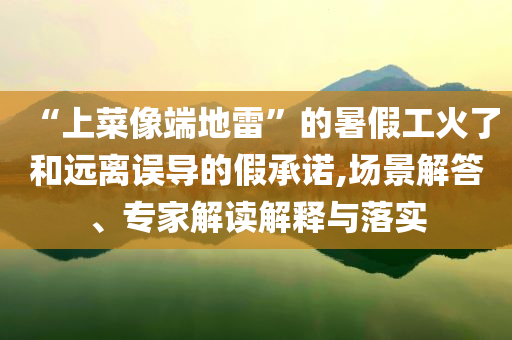 “上菜像端地雷”的暑假工火了和遠(yuǎn)離誤導(dǎo)的假承諾,場(chǎng)景解答、專(zhuān)家解讀解釋與落實(shí)