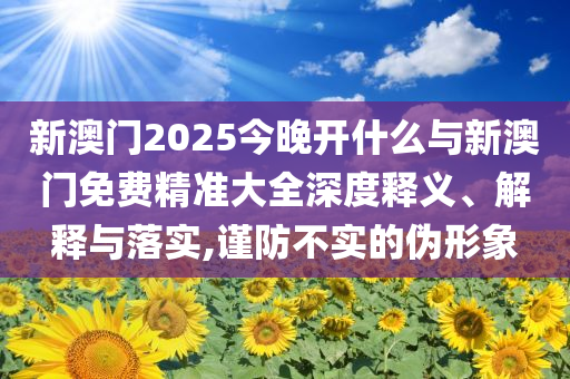 新澳門2025今晚開什么與新澳門免費(fèi)精準(zhǔn)大全深度釋義、解釋與落實(shí),謹(jǐn)防不實(shí)的偽形象