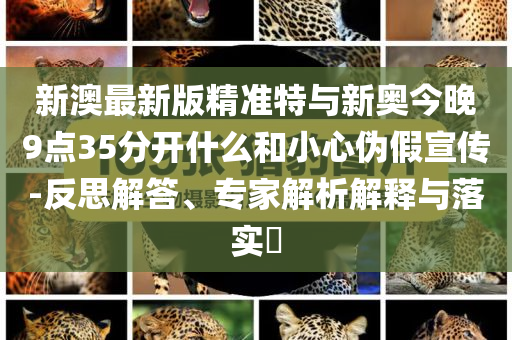 新澳最新版精準(zhǔn)特與新奧今晚9點35分開什么和小心偽假宣傳-反思解答、專家解析解釋與落實?