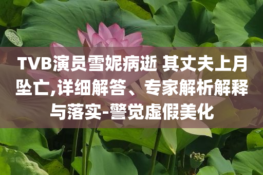 TVB演員雪妮病逝 其丈夫上月墜亡,詳細解答、專家解析解釋與落實-警覺虛假美化
