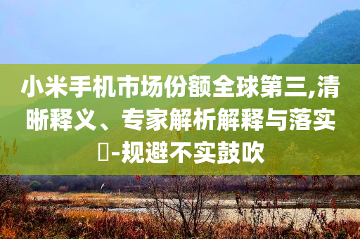 小米手機(jī)市場(chǎng)份額全球第三,清晰釋義、專(zhuān)家解析解釋與落實(shí)?-規(guī)避不實(shí)鼓吹
