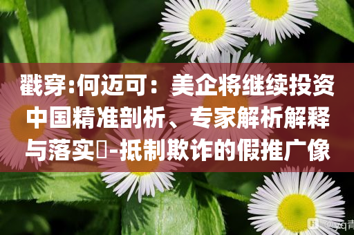 戳穿:何邁可：美企將繼續(xù)投資中國(guó)精準(zhǔn)剖析、專家解析解釋與落實(shí)?-抵制欺詐的假推廣像