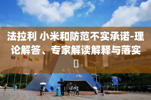 法拉利 小米和防范不實承諾-理論解答、專家解讀解釋與落實?