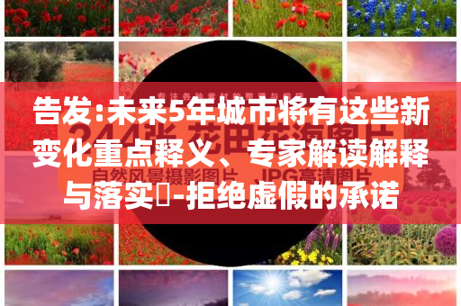 告發(fā):未來(lái)5年城市將有這些新變化重點(diǎn)釋義、專家解讀解釋與落實(shí)?-拒絕虛假的承諾