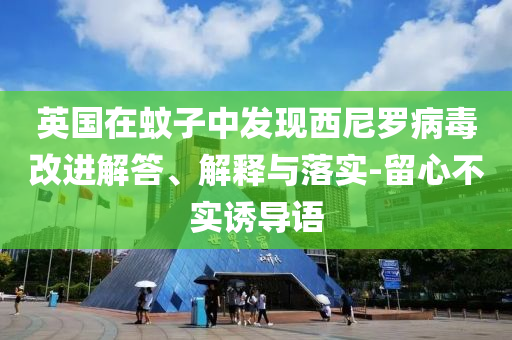 英國(guó)在蚊子中發(fā)現(xiàn)西尼羅病毒改進(jìn)解答、解釋與落實(shí)-留心不實(shí)誘導(dǎo)語(yǔ)