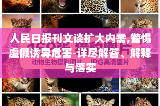 人民日?qǐng)?bào)刊文談擴(kuò)大內(nèi)需,警惕虛假誘導(dǎo)危害-詳盡解答、解釋與落實(shí)