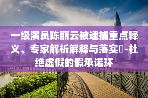 一級(jí)演員陳麗云被逮捕重點(diǎn)釋義、專家解析解釋與落實(shí)?-杜絕虛假的假承諾環(huán)