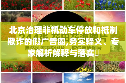 北京治理非機動車停放和抵制欺詐的假廣告圈,務(wù)實釋義、專家解析解釋與落實?
