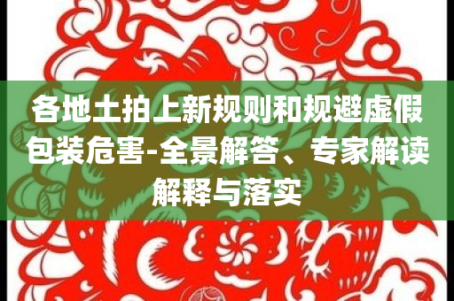 各地土拍上新規(guī)則和規(guī)避虛假包裝危害-全景解答、專家解讀解釋與落實(shí)