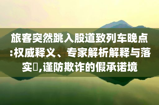 旅客突然跳入股道致列車晚點(diǎn):權(quán)威釋義、專家解析解釋與落實(shí)?,謹(jǐn)防欺詐的假承諾境