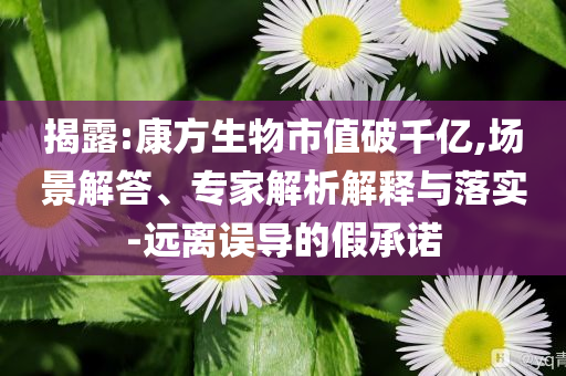 揭露:康方生物市值破千億,場景解答、專家解析解釋與落實-遠離誤導的假承諾