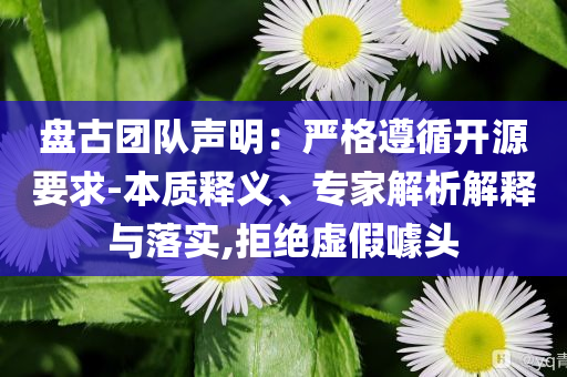 盤古團(tuán)隊聲明：嚴(yán)格遵循開源要求-本質(zhì)釋義、專家解析解釋與落實,拒絕虛假噱頭
