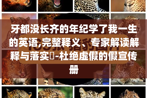 牙都沒長齊的年紀(jì)學(xué)了我一生的英語,完整釋義、專家解讀解釋與落實?-杜絕虛假的假宣傳冊