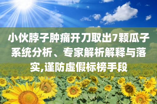小伙脖子腫痛開刀取出7顆瓜子系統(tǒng)分析、專家解析解釋與落實,謹(jǐn)防虛假標(biāo)榜手段