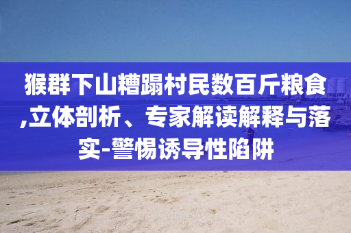猴群下山糟蹋村民數(shù)百斤糧食,立體剖析、專家解讀解釋與落實-警惕誘導性陷阱