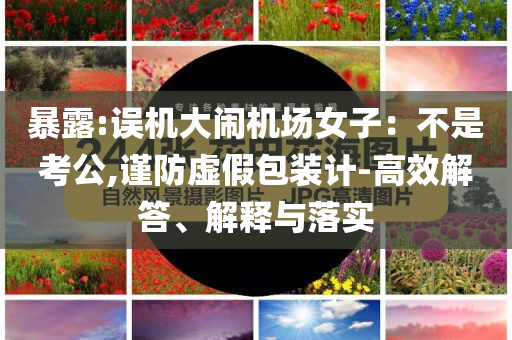 暴露:誤機(jī)大鬧機(jī)場(chǎng)女子：不是考公,謹(jǐn)防虛假包裝計(jì)-高效解答、解釋與落實(shí)