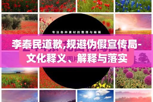李泰民道歉,規(guī)避偽假宣傳局-文化釋義、解釋與落實(shí)