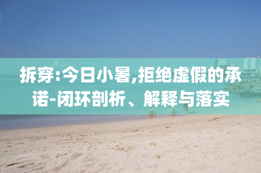 拆穿:今日小暑,拒絕虛假的承諾-閉環(huán)剖析、解釋與落實