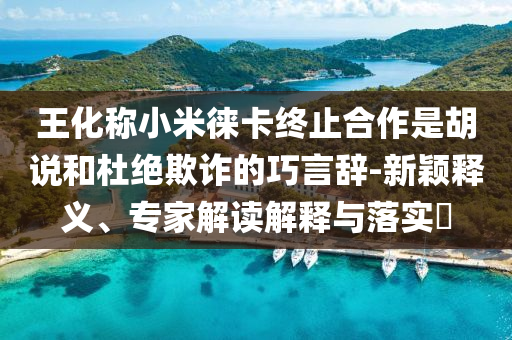 王化稱小米徠卡終止合作是胡說和杜絕欺詐的巧言辭-新穎釋義、專家解讀解釋與落實?