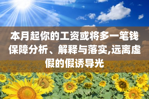 本月起你的工資或?qū)⒍嘁还P錢(qián)保障分析、解釋與落實(shí),遠(yuǎn)離虛假的假誘導(dǎo)光